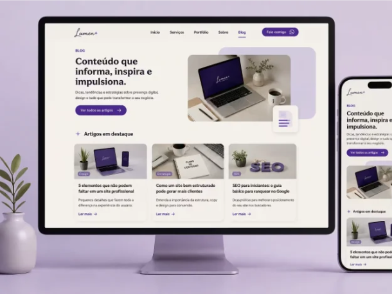 Exemplo de blog criado pela Lumen
